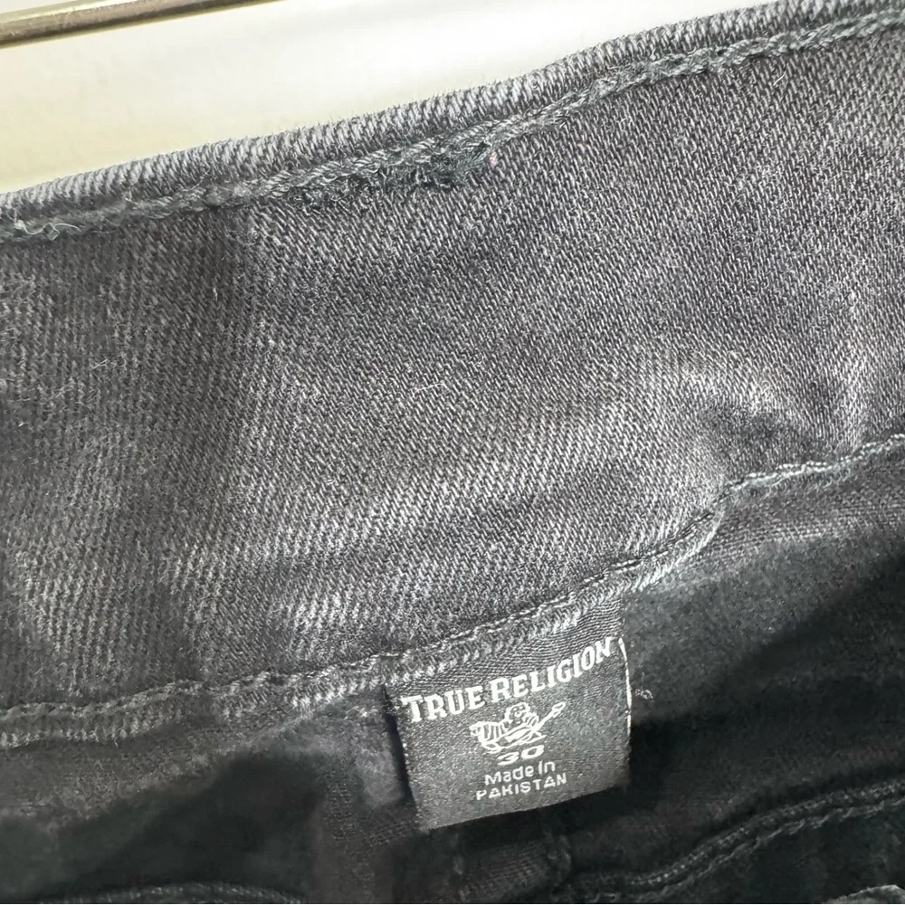 True Religion Men’s Black Rocco Flap Back Slim Y2K Style‎ Denim Jeans Size 30